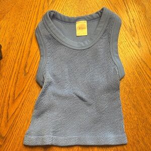 Elle Textured Blue Knit Tank